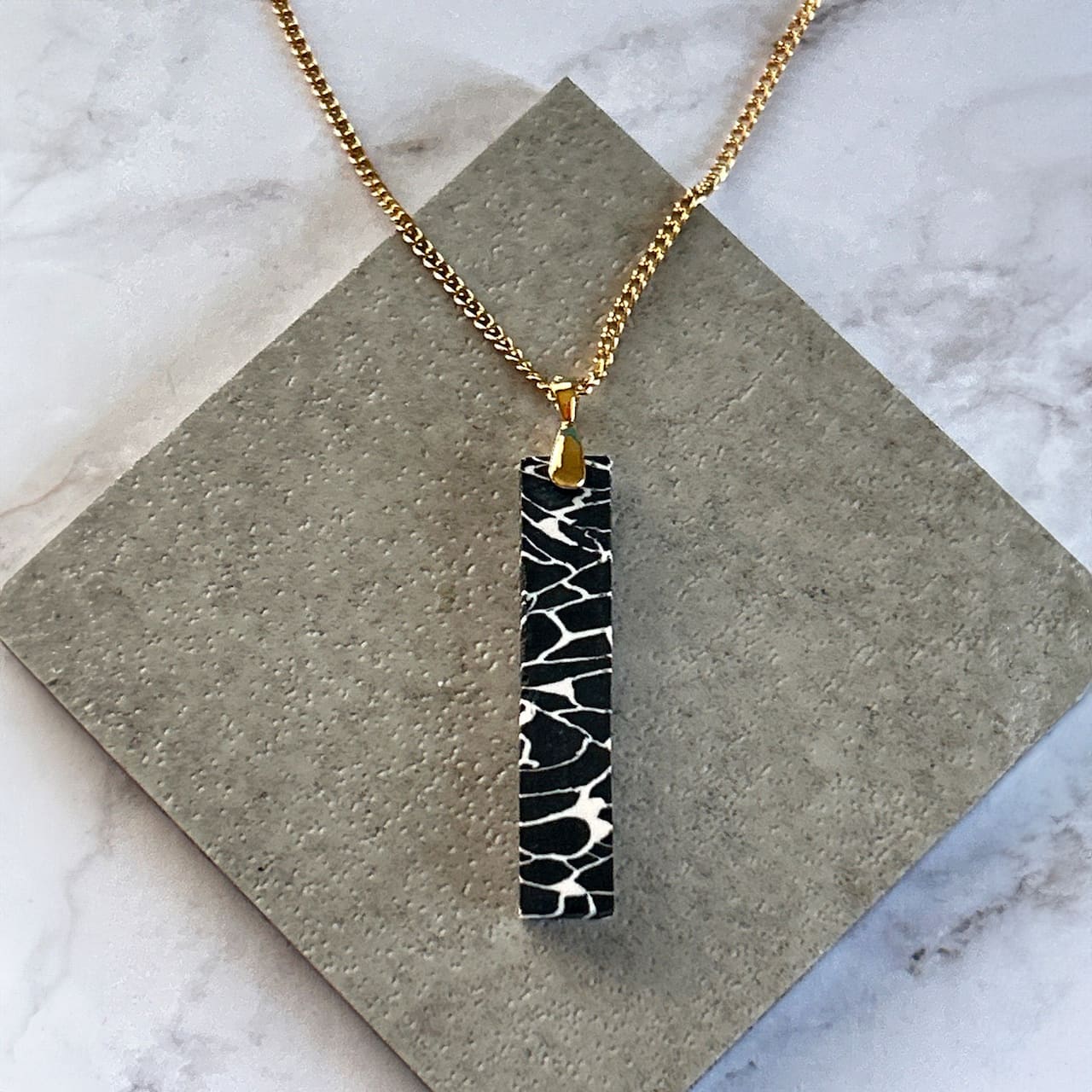 Polymer Clay Faux Stone Necklace